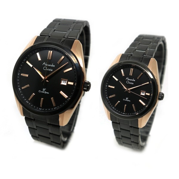 Alexandre Christie AC 8514 Rosegold Black Couple